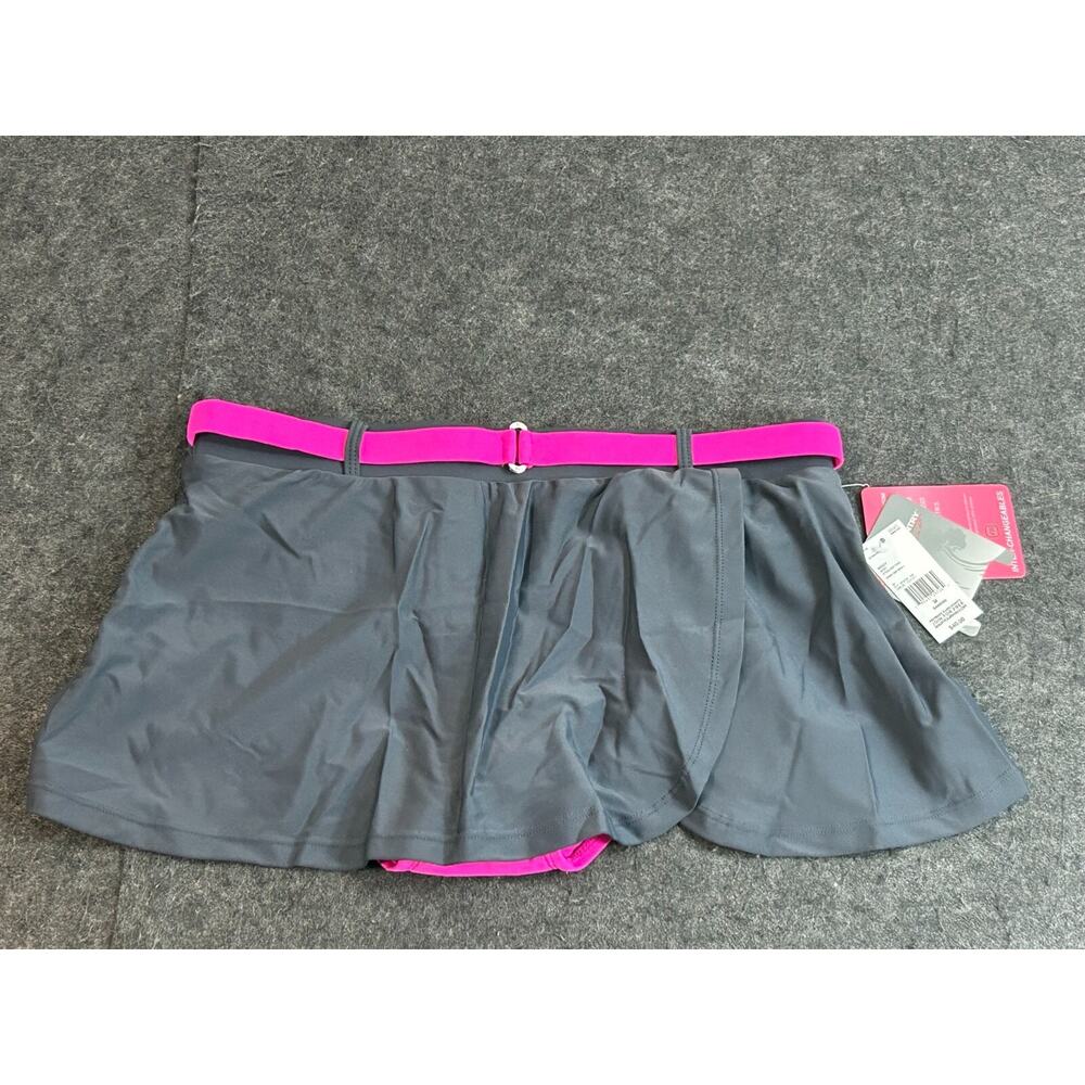 NWT Free Country Women's Gray Hot Pink Mix And Match Swim Skirt Skort Size M $40